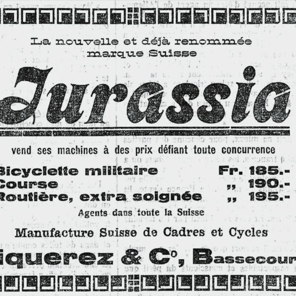 Publicité pour vélos Jurassia, 1927.