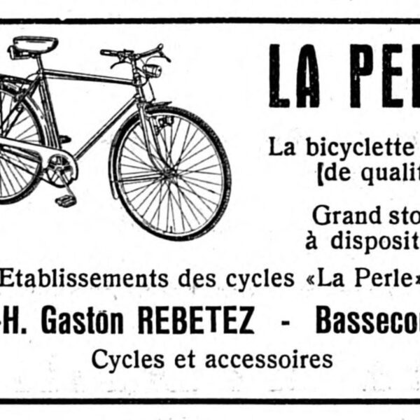 Publicité cycle La Perle Bassecourt, 1955